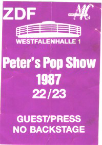 06.11.1987 – Peter’s Pop Show @Dortmund/Westfalenhalle
