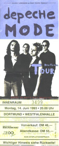 14.06.1993 - Depeche Mode - Devotional @Dortmund/Westfalenhalle