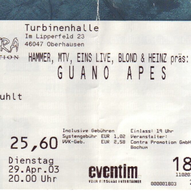 29.04.2003 - Guano Apes - Walking on a thin line @Oberhausen/Turbinenhalle