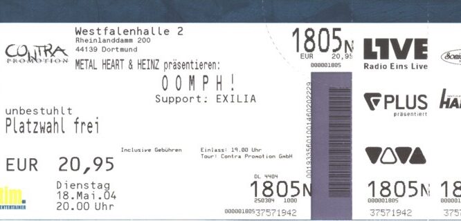 18.05.2004 – Oomph! – Wahrheit oder Pflicht @Dortmund/Westfalenhalle 2