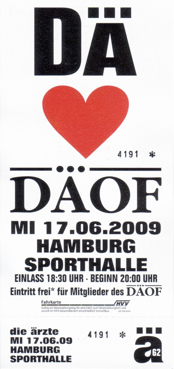17.06.2009 – die ärzte – DÄ ♥ DÄOF @Hamburg/Sporthalle