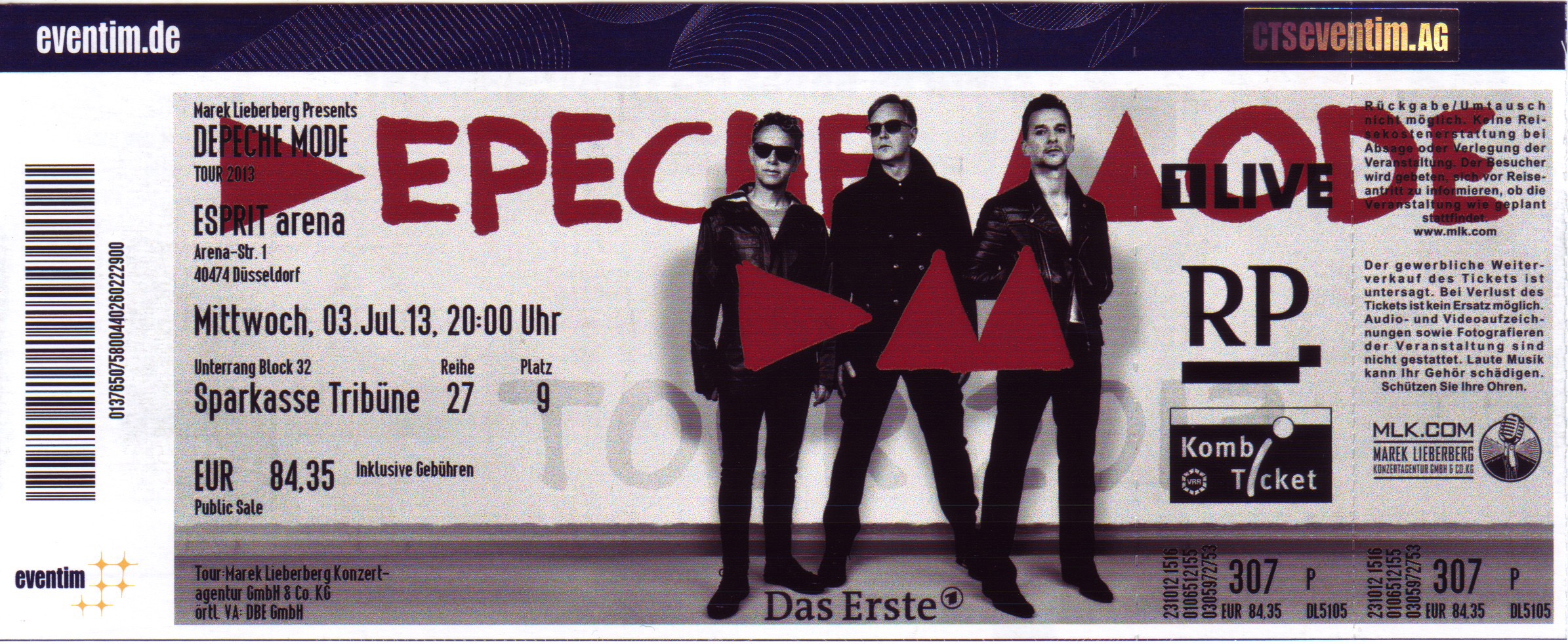 03.07.2013 – Depeche Mode – Delta Machine @Düsseldorf/Esprit Arena