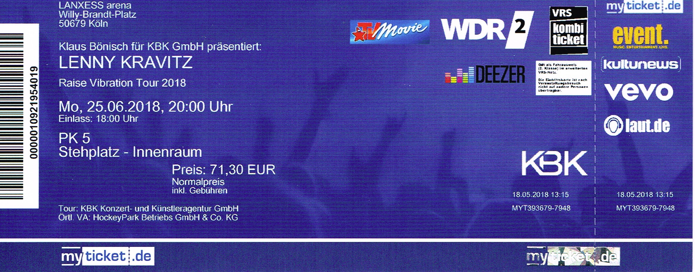 25.06.2018 – Lenny Kravitz – Raise Vibration @Köln/Lanxess-Arena