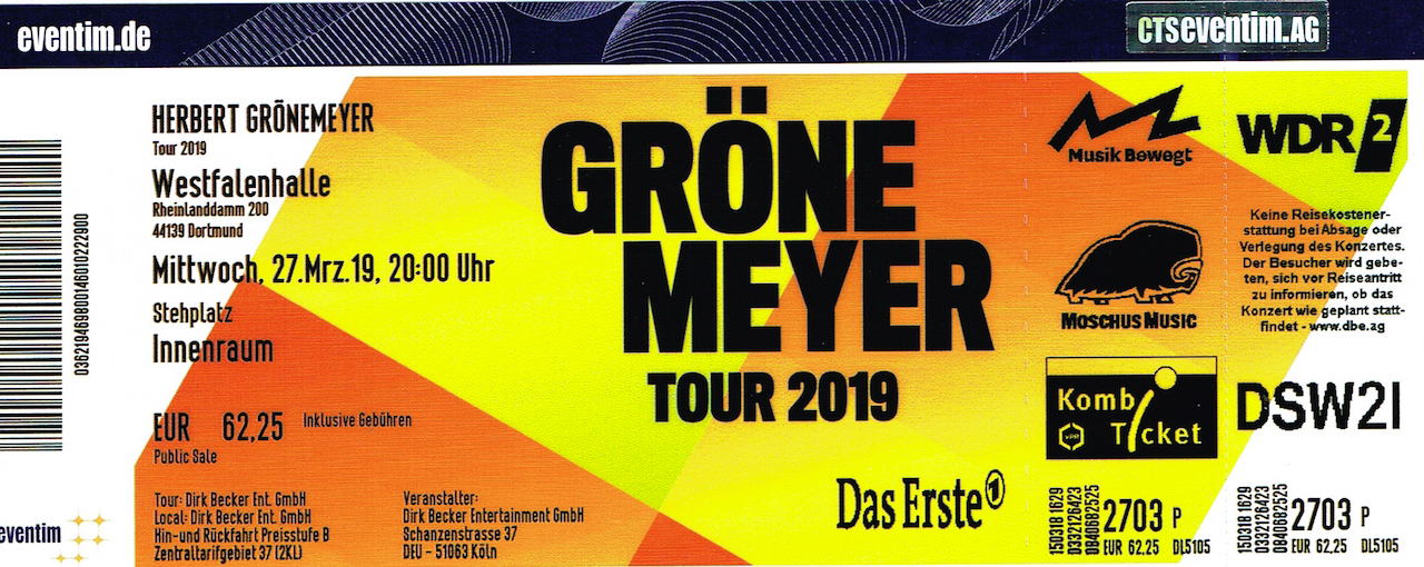 27.03.2019 – Herbert Grönemeyer – Tumult @Dortmund/Westfalenhalle