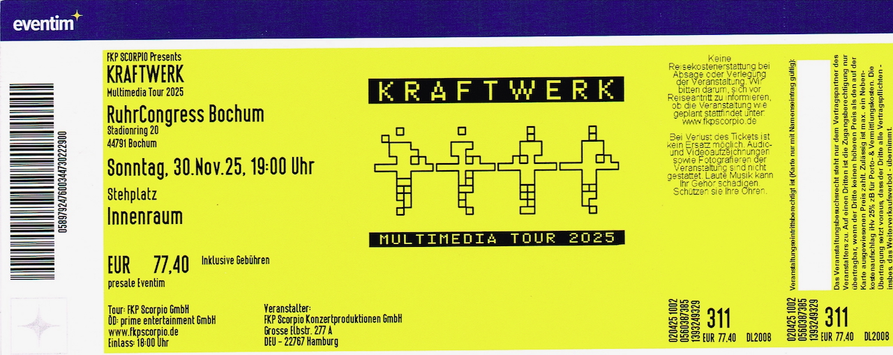 30.11.2025 - Kraftwerk - Multimedia Tour 2025@Bochum/RuhrCongress