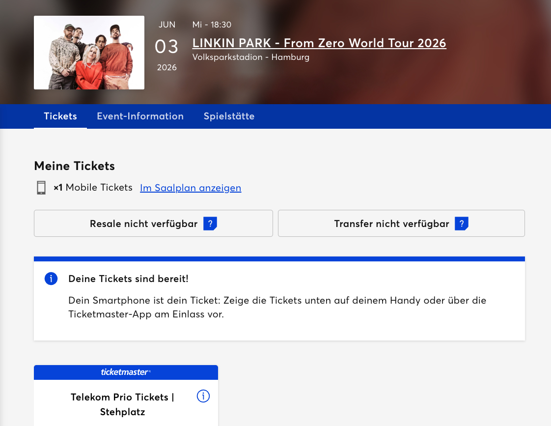 03.06.2026 - Linkin Park@Hamburg/Volksparkstadion