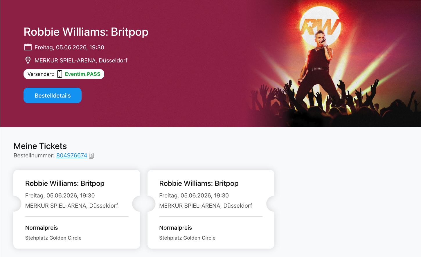 05.06.2026 - Robbie Williams @Düsseldorf/MERKUR SPIEL ARENA